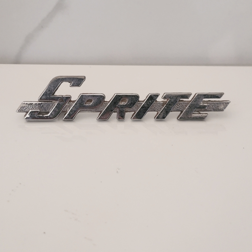 Vintage Original Austin Healey Sprite Chrome Trunk Genuine Emblem / Badge